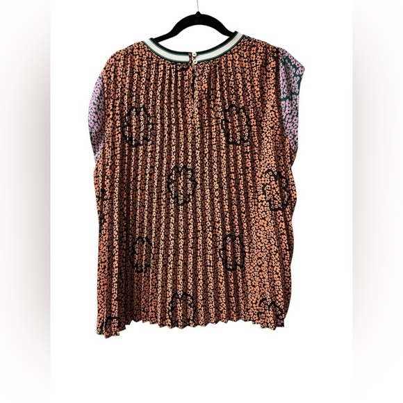 BLACK RAINN Sleeveless Pleated Blouse Women’s Colorful Patchwork Blouse - Size L - Picture 2 of 6